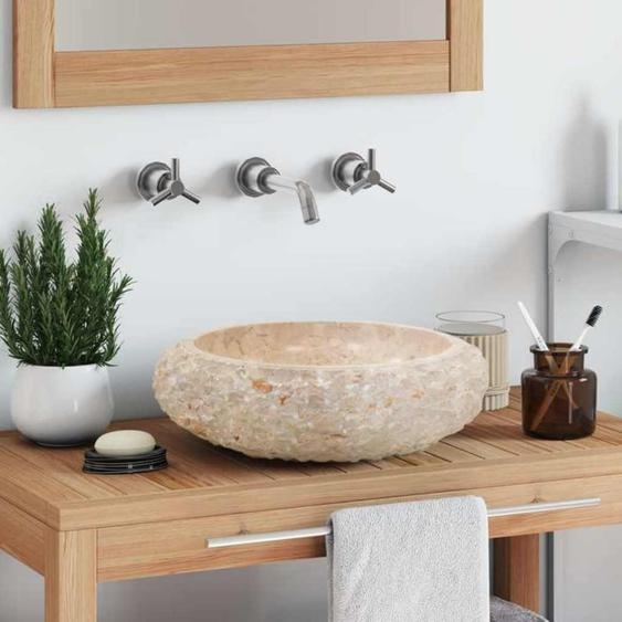 vidaXL Lavabo 40x12 cm marbre crème