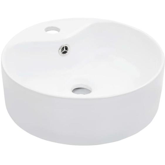 Lavabo avec trop-plein 36x13 cm Céramique Blanc vidaXL