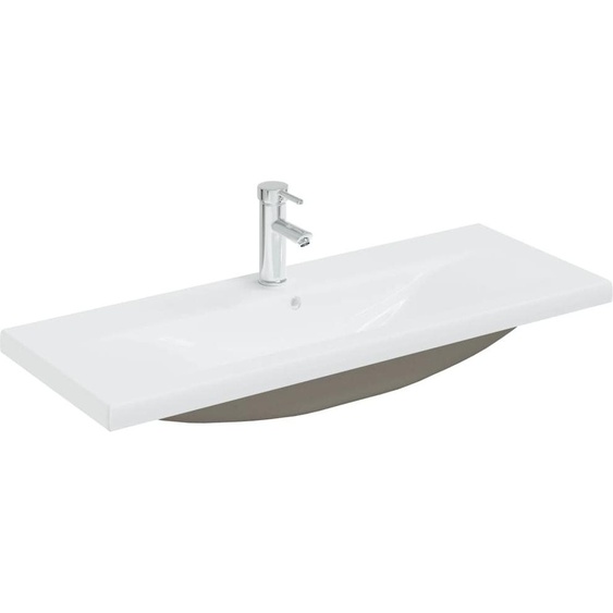 vidaXL Lavabo encastré avec robinet 101x39x18 cm Céramique blanche