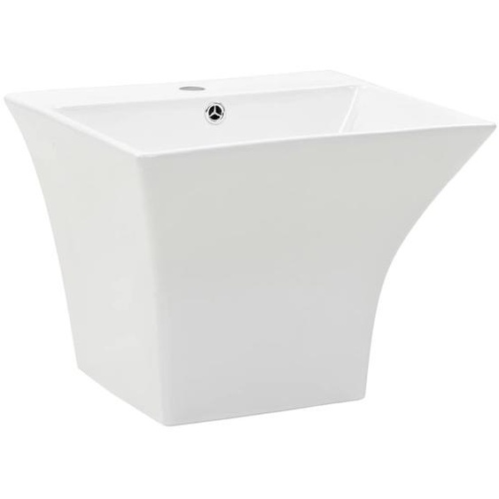 vidaXL lavabo mural céramique blanc 500 x 450 x 410 mm