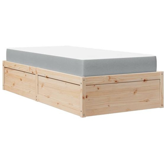 vidaXL Lit avec matelas 100x200 cm pin massif