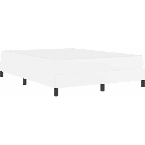 vidaXL Cadre de lit avec matelas blanc pur 140 x 190 cm Tissu