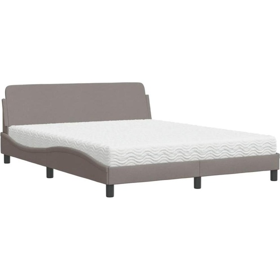 vidaXL Lit avec matelas Dover Taupe 160x200 cm Tissu