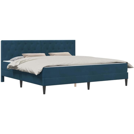 vidaXL Lit avec matelas et tête de lit, bleu, 180 x 200 cm, velours