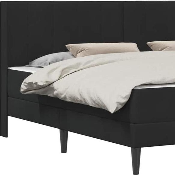 vidaXL Lit avec matelas et tête de lit, noir, 200 x 200 cm, velours