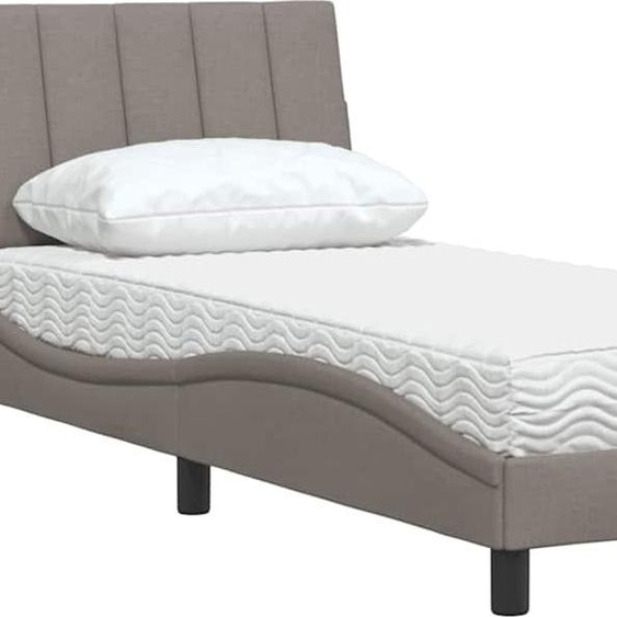 vidaXL Lit avec matelas Hanko Taupe 90x190 cm Tissu