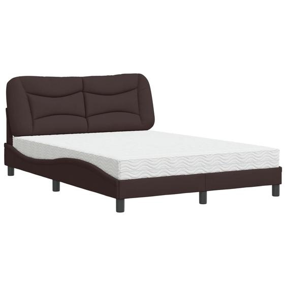 vidaXL Lit avec matelas Hvar brun foncé 120x200 cm Tissu
