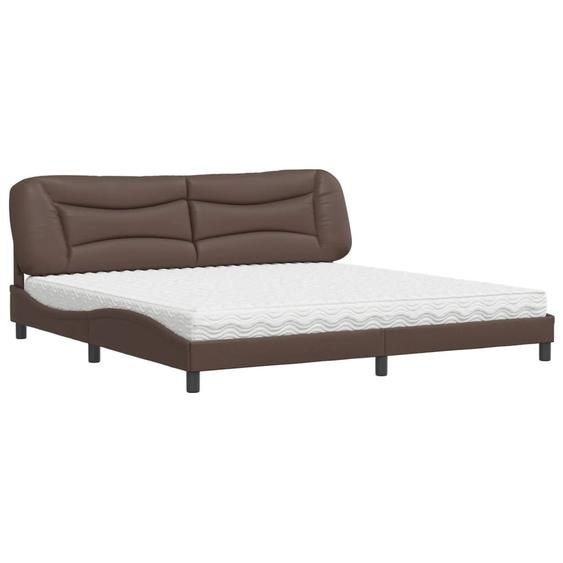 vidaXL Lit avec matelas Hvar Marron 200x200 cm Similicuir