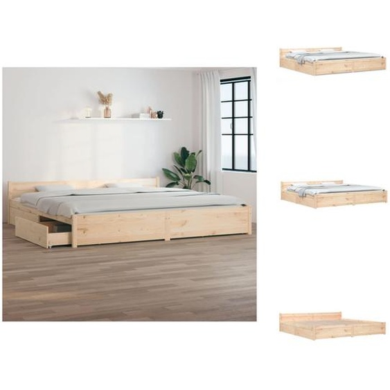 vidaXL Lit avec tiroirs 200x200 cm - Lits et Sommiers