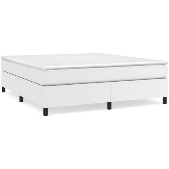 vidaXL Lit boxspring avec matelas blanc 180x200 cm similicuir