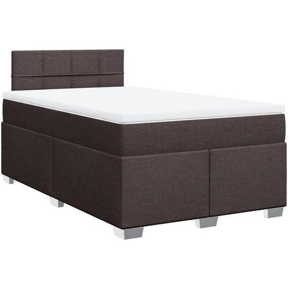 vidaXL Lit boxspring avec matelas brun foncé 120x190 cm Tissu