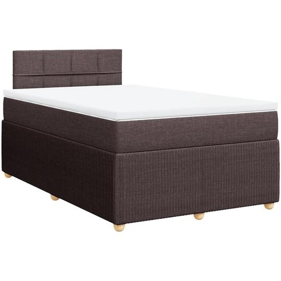 vidaXL Lit boxspring avec matelas brun foncé 120x190 cm Tissu