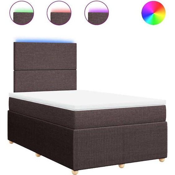 vidaXL Lit boxspring avec matelas brun foncé 120x190 cm Tissu