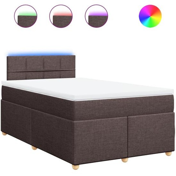 vidaXL Lit boxspring avec matelas brun foncé 120x190 cm Tissu
