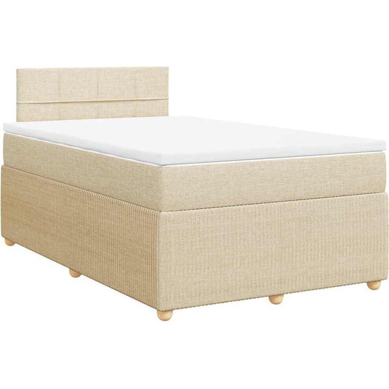 vidaXL Lit boxspring avec matelas Crème 120x190 cm Tissu