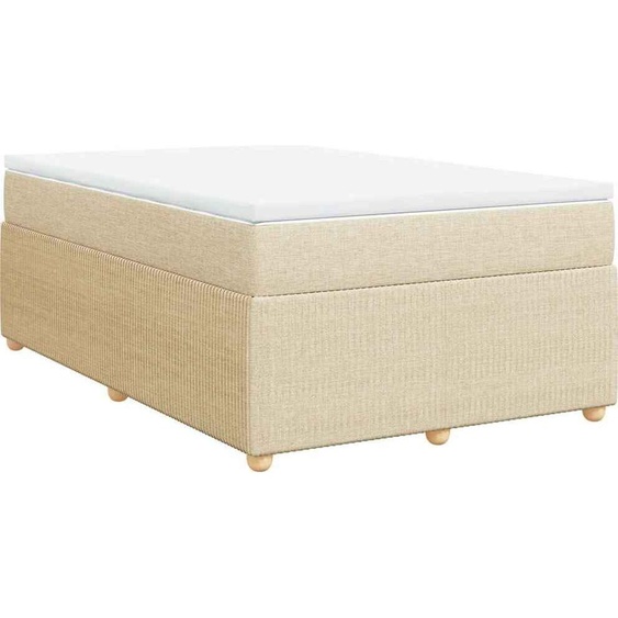 vidaXL Lit boxspring avec matelas Crème 120x190 cm Tissu