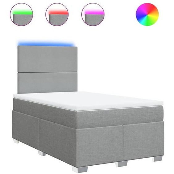 vidaXL Lit boxspring avec matelas gris clair 120x190 cm Tissu