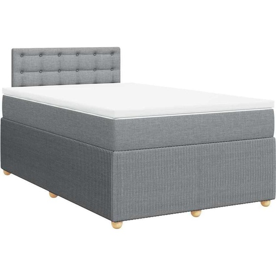 vidaXL Lit boxspring avec matelas gris clair 120x190 cm Tissu