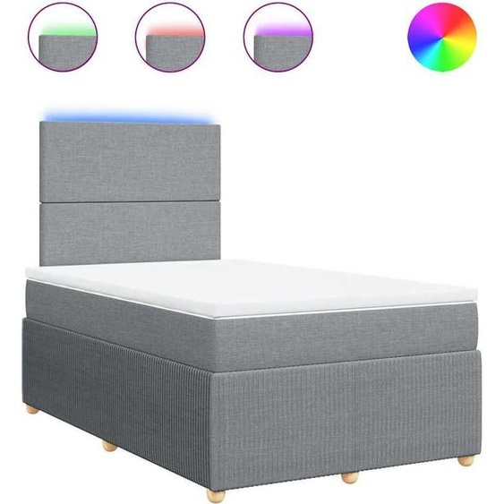vidaXL Lit boxspring avec matelas gris clair 120x190 cm Tissu