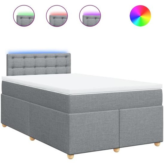 vidaXL Lit boxspring avec matelas gris clair 120x190 cm Tissu