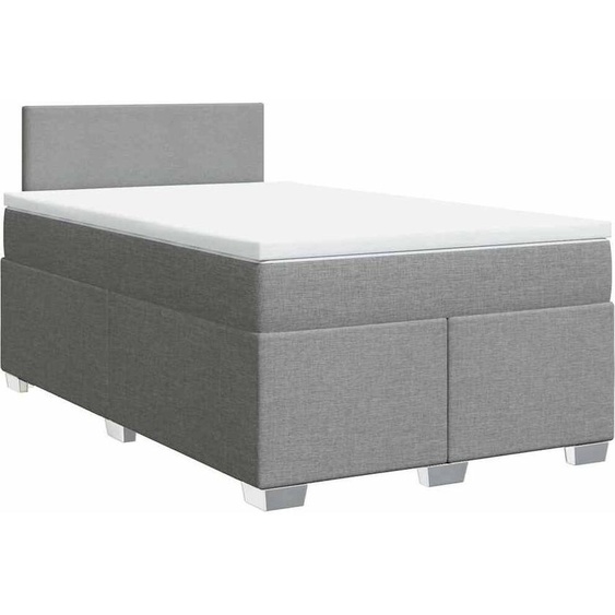 vidaXL Lit boxspring avec matelas gris clair 120x190 cm Tissu
