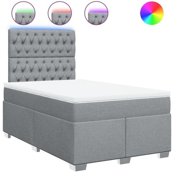 vidaXL Lit boxspring avec matelas gris clair 120x190 cm Tissu