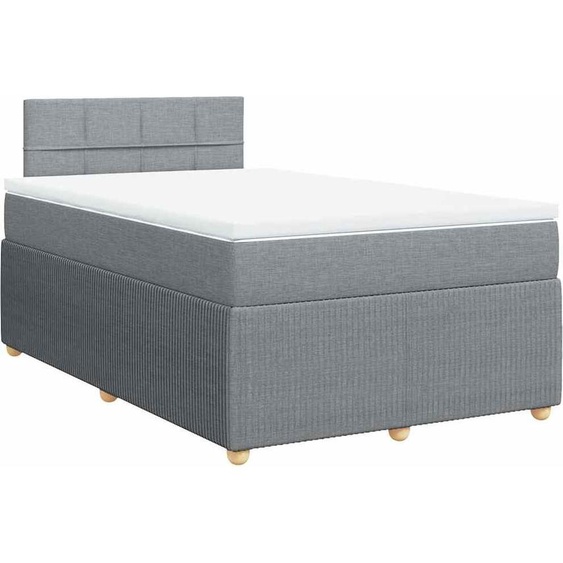 vidaXL Lit boxspring avec matelas gris clair 120x190 cm Tissu