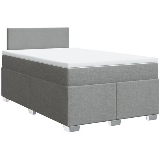 vidaXL Lit boxspring avec matelas gris clair 120x200 cm Tissu