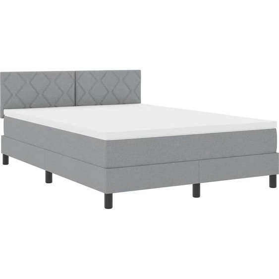 vidaXL Lit boxspring avec matelas gris clair 140 x 190 cm Tissu
