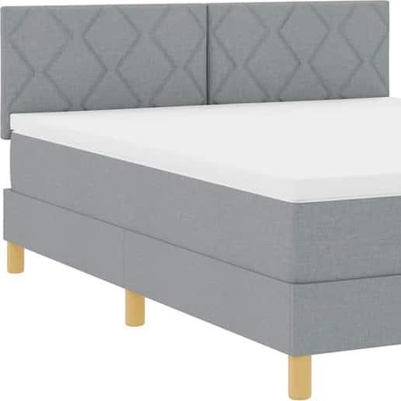 vidaXL Lit boxspring avec matelas gris clair 140 x 190 cm Tissu