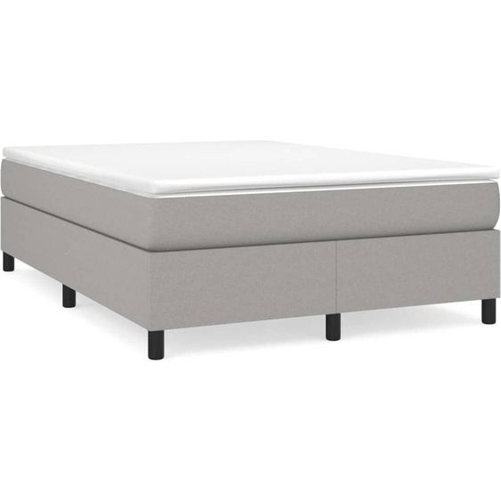 vidaXL Lit boxspring avec matelas gris clair 140x190 cm Tissu