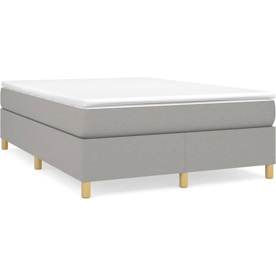 vidaXL Lit boxspring avec matelas gris clair 140x190 cm Tissu