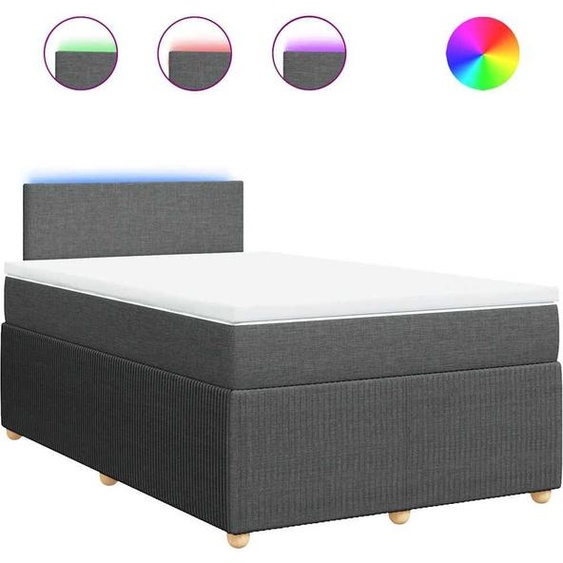vidaXL Lit boxspring avec matelas gris foncé 120x190 cm Tissu