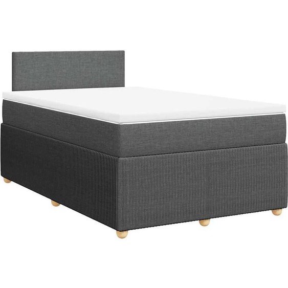 vidaXL Lit boxspring avec matelas gris foncé 120x190 cm Tissu