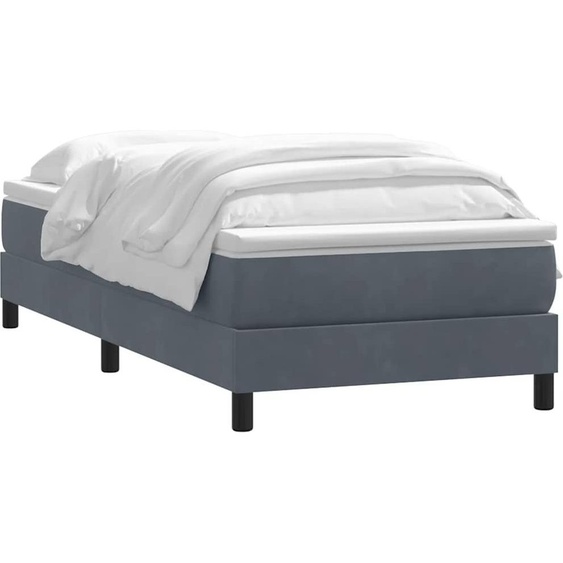 vidaXL Lit boxspring avec matelas gris foncé 80x210 cm velours