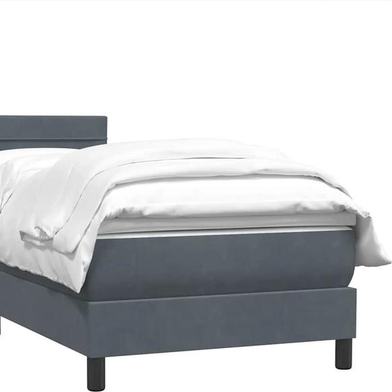 vidaXL Lit boxspring avec matelas gris foncé 80x220 cm velours
