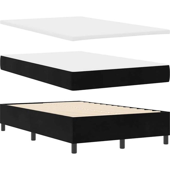 vidaXL Lit boxspring avec matelas noir 120 x 190 cm velours