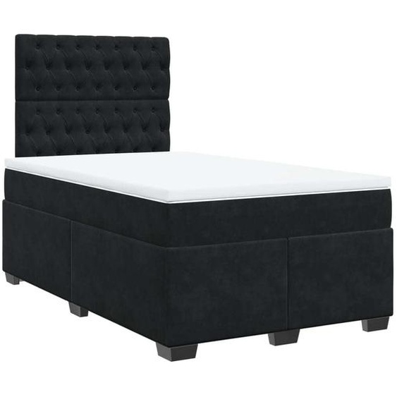 vidaXL Lit boxspring avec matelas noir 120x190 cm velours