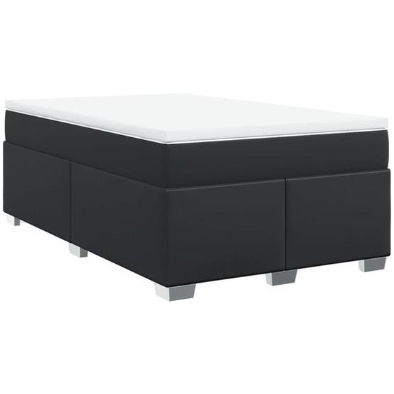 vidaXL Lit boxspring avec matelas noir 120x200 cm similicuir
