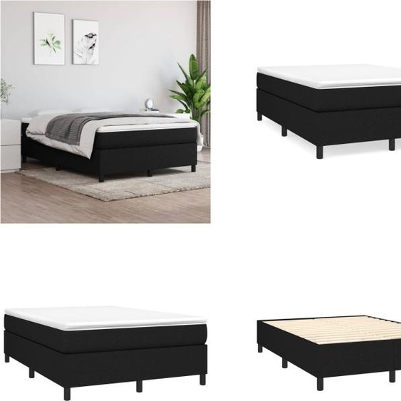 vidaXL Lit boxspring avec matelas noir 140x190 cm Tissu - Lit boxspring - Lits boxspring - Lit - Meubles de chambre à coucher