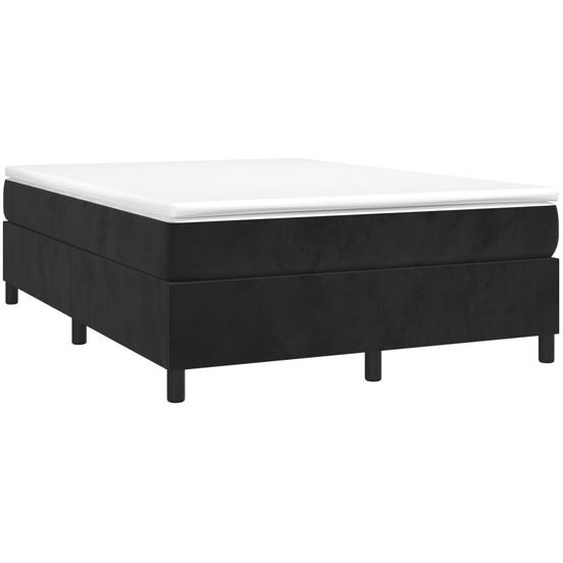 vidaXL Lit boxspring avec matelas noir 140x190 cm velours