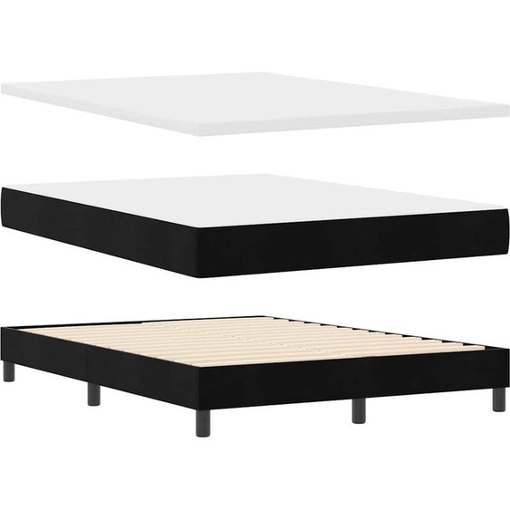 vidaXL Lit Boxspring avec matelas Noir 200 x 160 cm Polyester