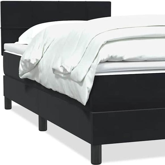 vidaXL Lit boxspring avec matelas noir 80x220 cm velours