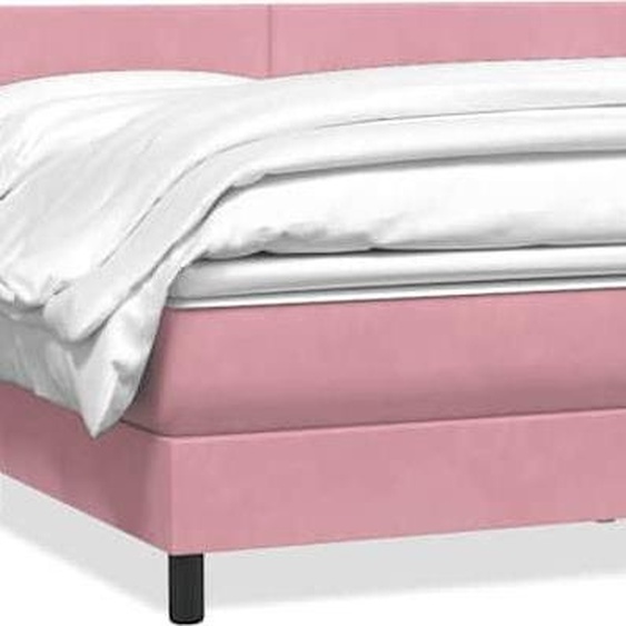 vidaXL Lit boxspring avec matelas rose 200x220 cm velours