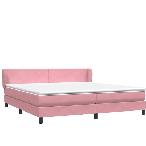 vidaXL Lit boxspring avec matelas rose 200x220 cm velours