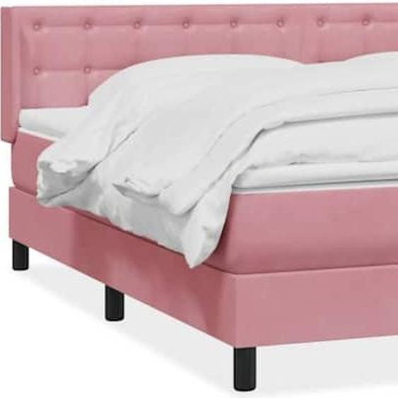 vidaXL Lit boxspring avec matelas rose 200x220 cm velours