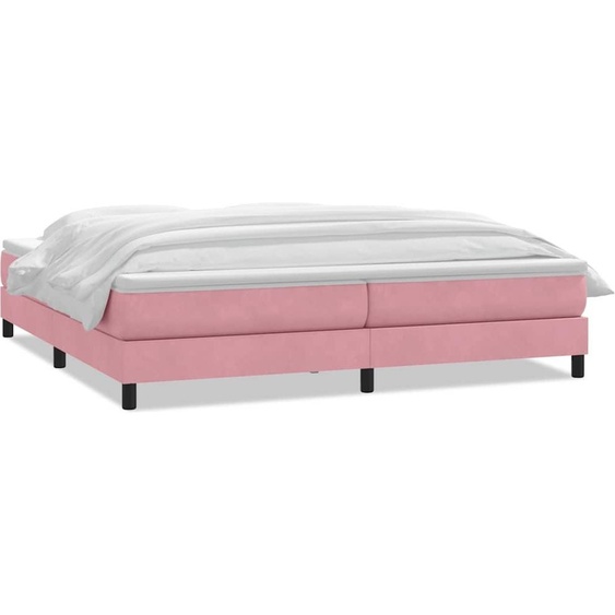vidaXL Lit boxspring avec matelas rose 200x220 cm velours