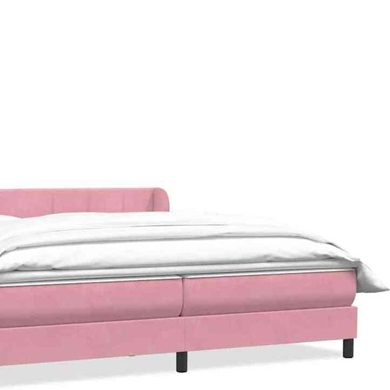 vidaXL Lit boxspring avec matelas rose 200x220 cm velours