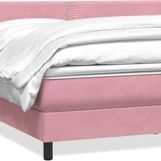 vidaXL Lit boxspring avec matelas rose 200x220 cm velours
