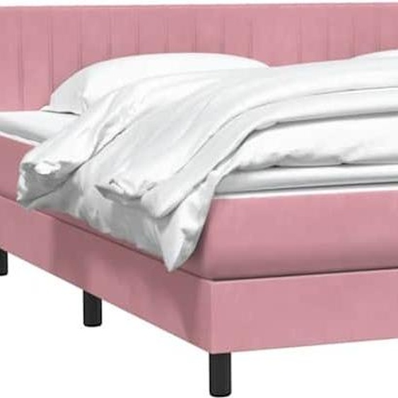 vidaXL Lit boxspring avec matelas rose 200x220 cm velours